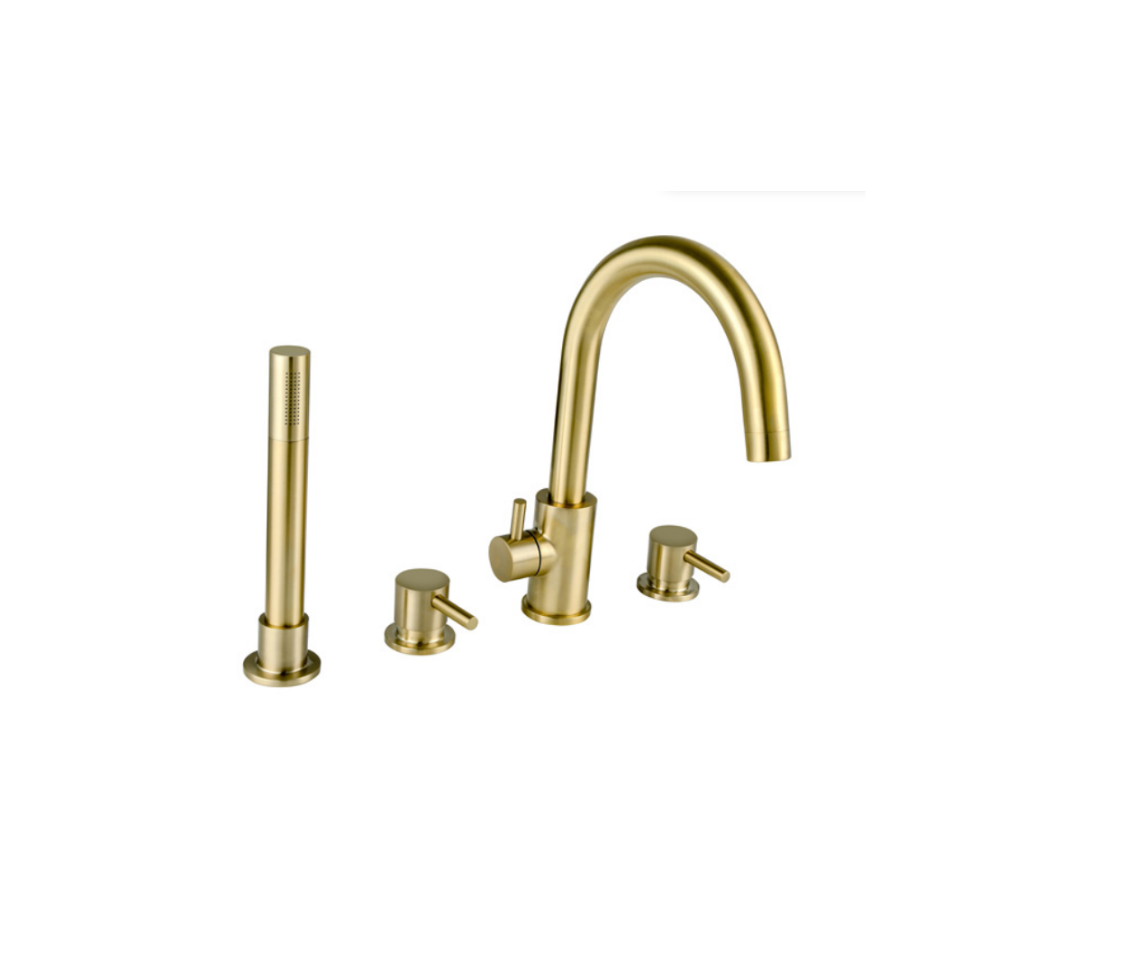 4 Hole Deck Mounted Bath Shower Mixer with Kit