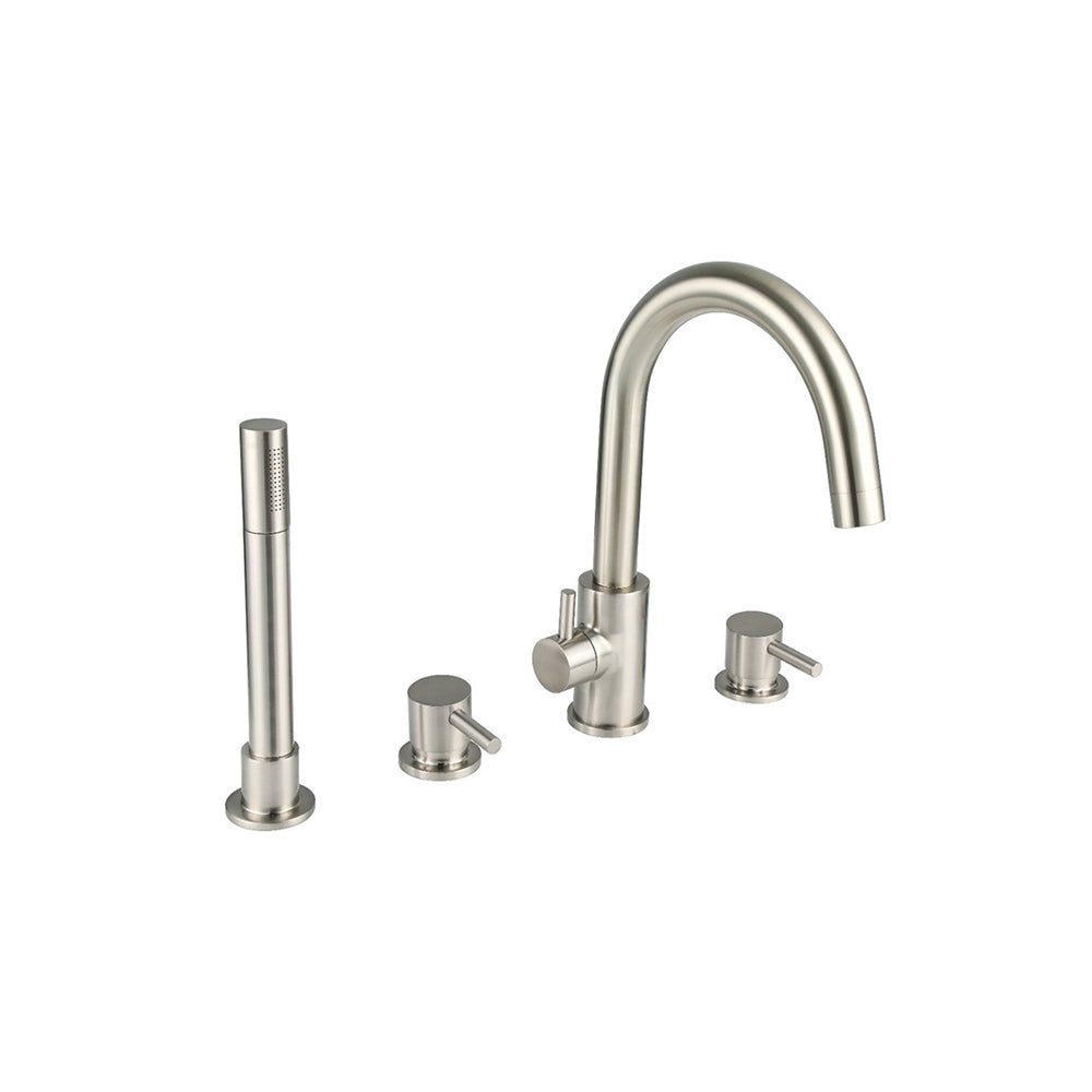 4 Hole Deck Mounted Bath Shower Mixer with Kit
