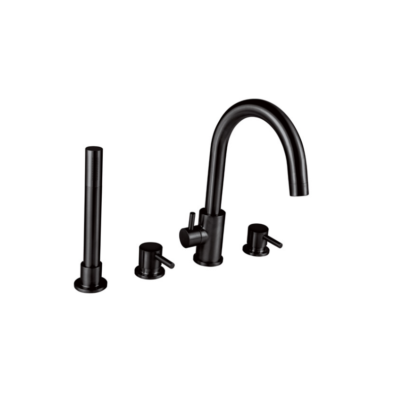 4 Hole Deck Mounted Bath Shower Mixer with Kit